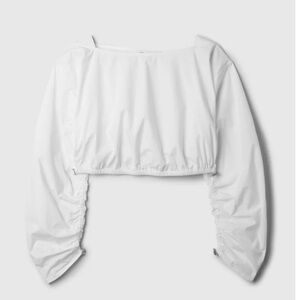 Cult Gaia x Gap White Ruched Crop Blouse